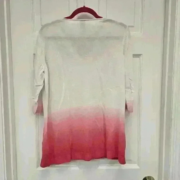 Olsen Europe Ombre Pink Women's Beaded/Sequins Tops,Size Large - Picture 4 of 4